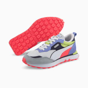 Rider FV "Future Vintage" Unisex Sneakers, Puma White-Elektro Purple